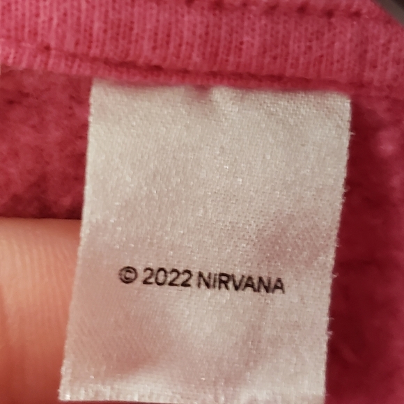 Nirvana Oversized Sweatshirt H&M Size 12 Pink - Kurt Cobain Grunge Rock … - Picture 5 of 6